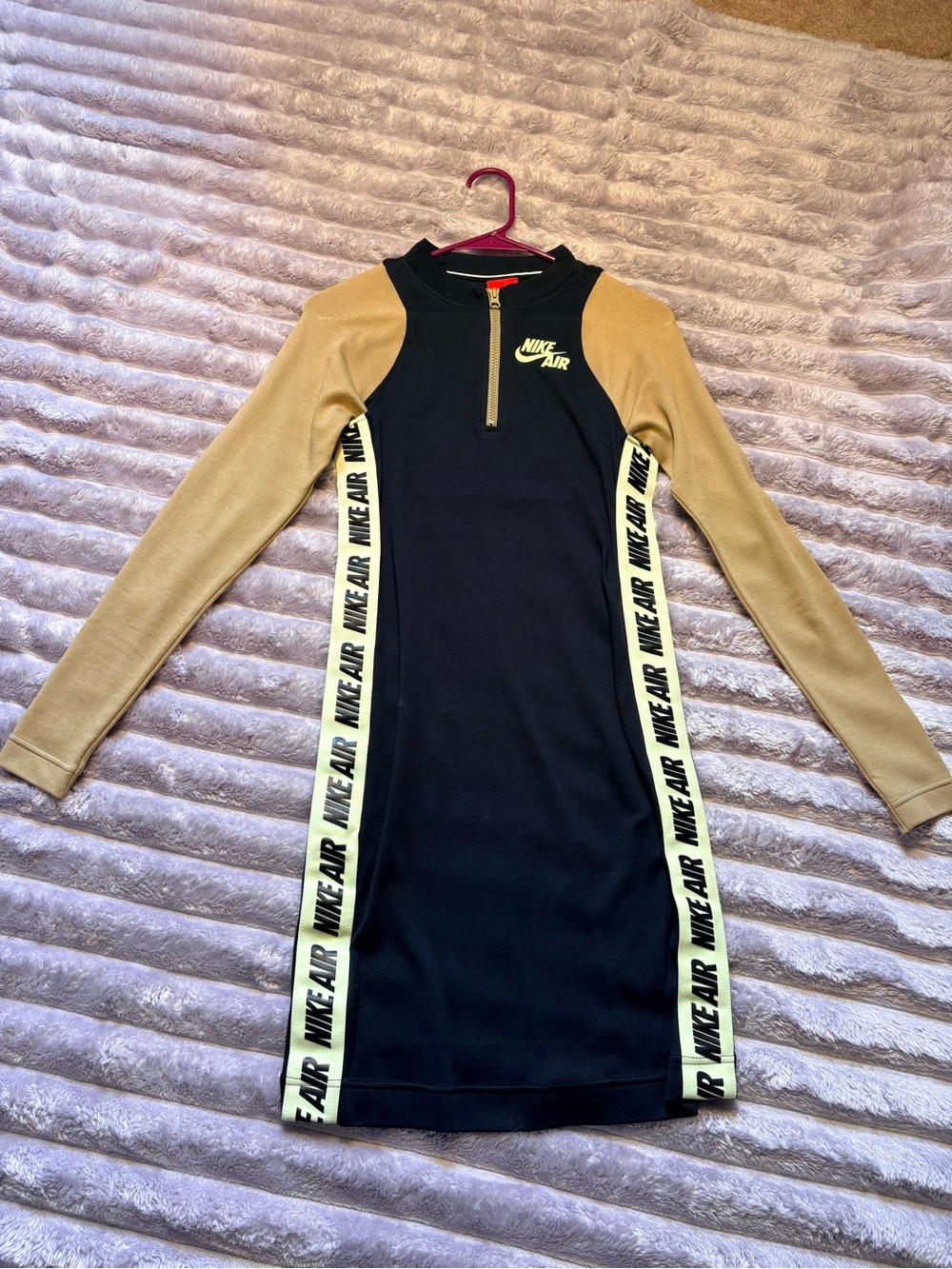 Nike Black Dress with Tan Sleeves and Yellow Trim